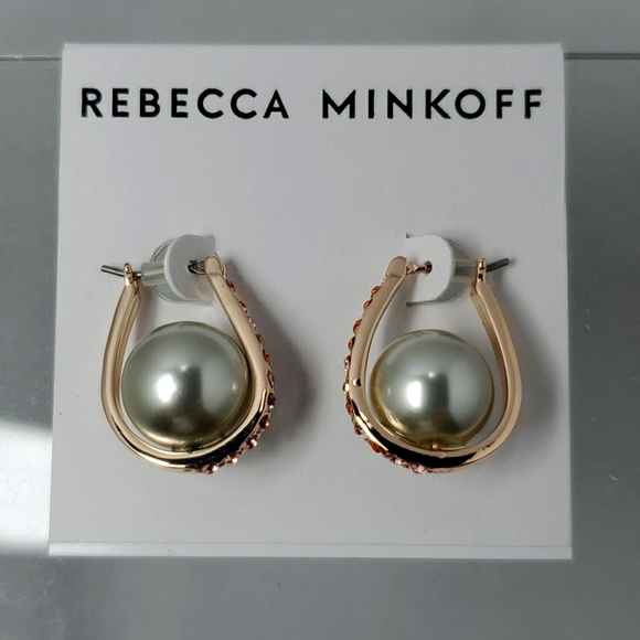Rebecca Minkoff Rose Gold Imitation gray Pearl Door Knocker - Picture 1 of 4